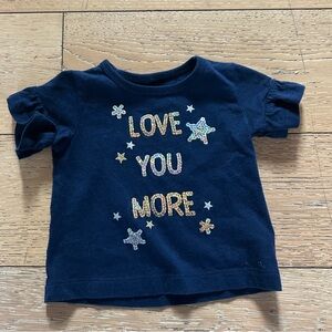 Navy Blue Kids Shirt with Sequin Stars